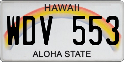 HI license plate WDV553