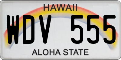 HI license plate WDV555
