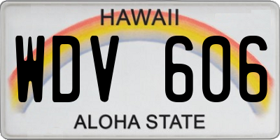 HI license plate WDV606