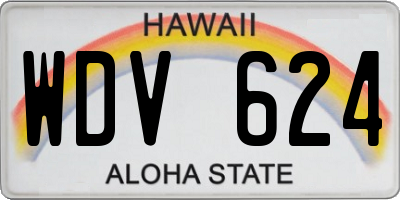 HI license plate WDV624