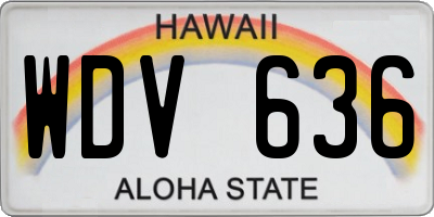 HI license plate WDV636