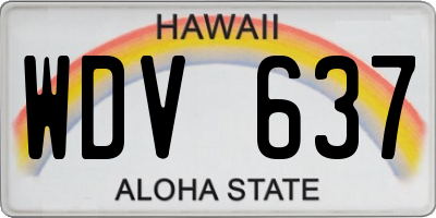 HI license plate WDV637