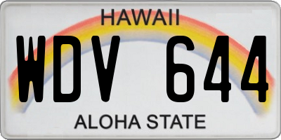 HI license plate WDV644