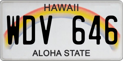 HI license plate WDV646