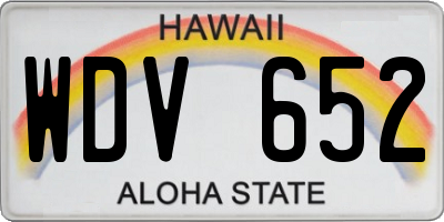 HI license plate WDV652