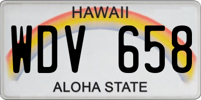 HI license plate WDV658