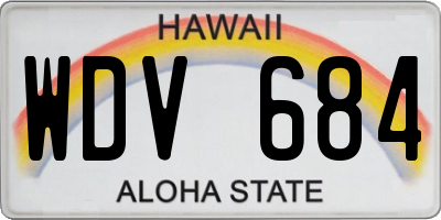 HI license plate WDV684