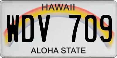 HI license plate WDV709