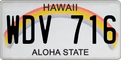HI license plate WDV716