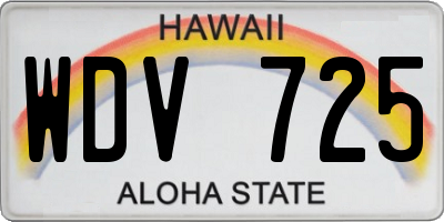 HI license plate WDV725