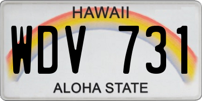 HI license plate WDV731