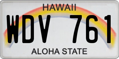 HI license plate WDV761