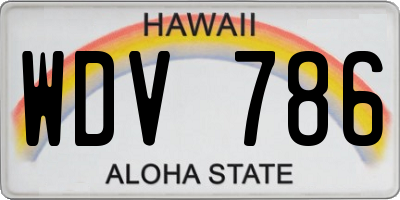 HI license plate WDV786