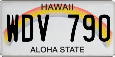 HI license plate WDV790
