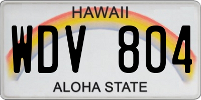 HI license plate WDV804