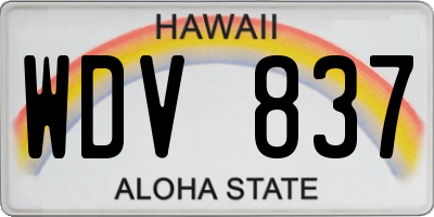 HI license plate WDV837