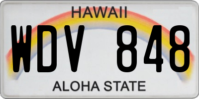 HI license plate WDV848