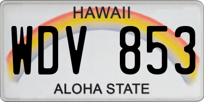HI license plate WDV853