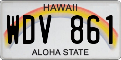 HI license plate WDV861