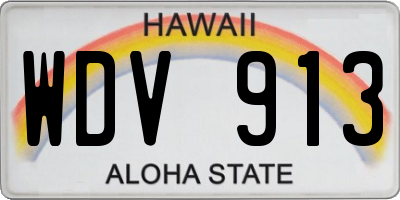 HI license plate WDV913