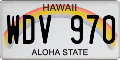 HI license plate WDV970