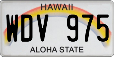 HI license plate WDV975