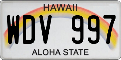 HI license plate WDV997