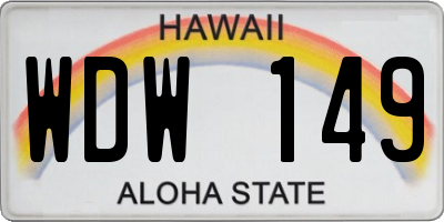 HI license plate WDW149