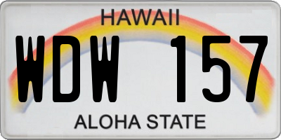 HI license plate WDW157