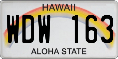 HI license plate WDW163