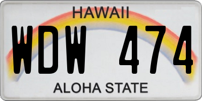 HI license plate WDW474