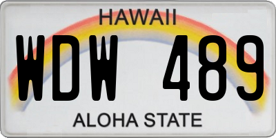 HI license plate WDW489