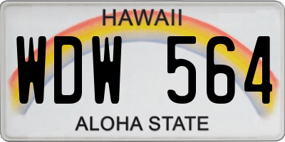 HI license plate WDW564