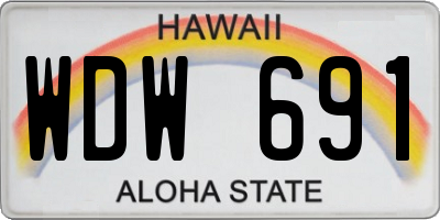 HI license plate WDW691