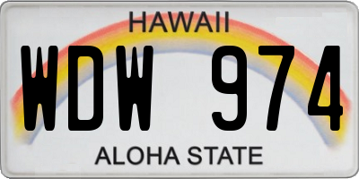 HI license plate WDW974