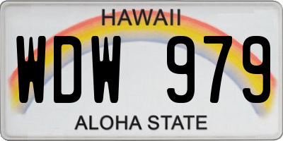 HI license plate WDW979
