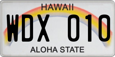 HI license plate WDX010