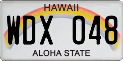 HI license plate WDX048