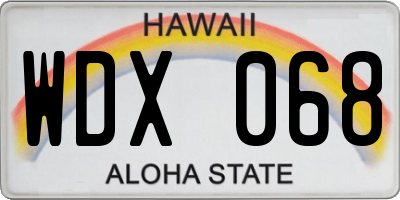 HI license plate WDX068