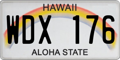 HI license plate WDX176