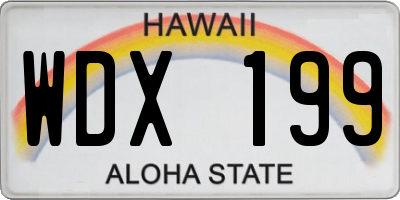 HI license plate WDX199