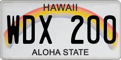 HI license plate WDX200