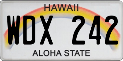 HI license plate WDX242