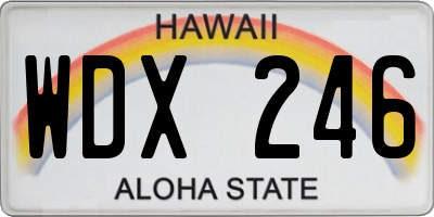 HI license plate WDX246