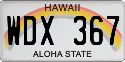 HI license plate WDX367