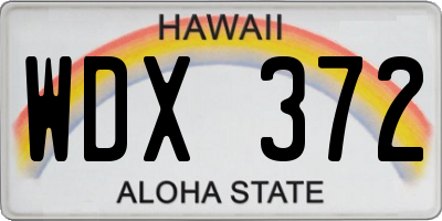 HI license plate WDX372