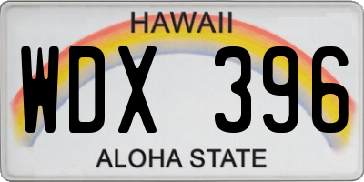 HI license plate WDX396