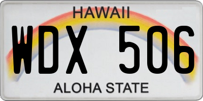 HI license plate WDX506