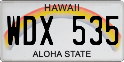 HI license plate WDX535
