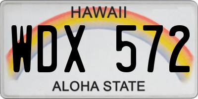 HI license plate WDX572